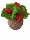Кашпо из бетона Stone Product Cone с салатовым и красным мхом 72 х 63 мм Кирпичное