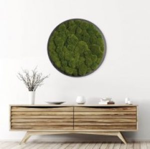 Картина SmartBotanica из стабилизированного Кочковго мха диаметр 80 см