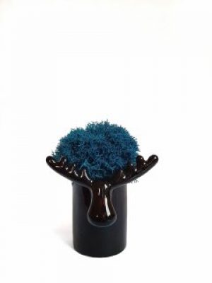 Стабилизированный мох вазон Reindeer Moss b/222/01/850/10 черный бирюзовый