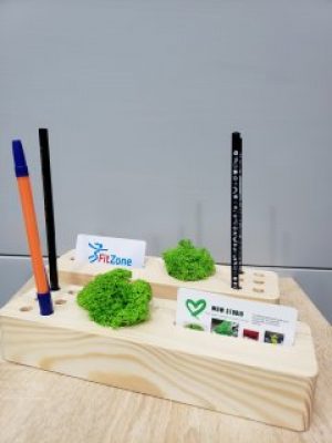 Деревянный органайзер Wow Decor с салатовым мхом