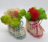 Кашпо Два Башмачка с разноцветным мхом
