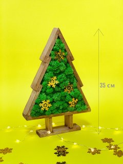 Декор елочка со стабилизированным мхом WoodHouse Christmas tree wooden зеленый деревянная елка