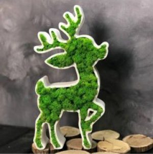 Олень высокий Vstavai Sonce со стабилизированного мха 15*30*5 см