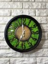 Часы коричневые со стабилизированным мхом салатовый 30 см