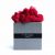 Настольный эко декор со скандинавским мхом Hi-Forest Cube (серый/светло-красный) для дома, офиса, кафе. Деревянный куб 9х9х9 см. Подарочная упаковка.