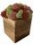 Кашпо из дерева Stone Product Куб с нежно-розовым, коричневым и мятным мхом 88 х 88 мм Коричневое