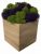 Кашпо из дерева Stone Product Куб с фиолетовым и салатовым мхом 88 х 88 мм Коричневое