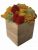 Кашпо из дерева Stone Product Куб с мятным, красным, оранжевым, желтым и лимонным мхом 88 х 88 мм Коричневое